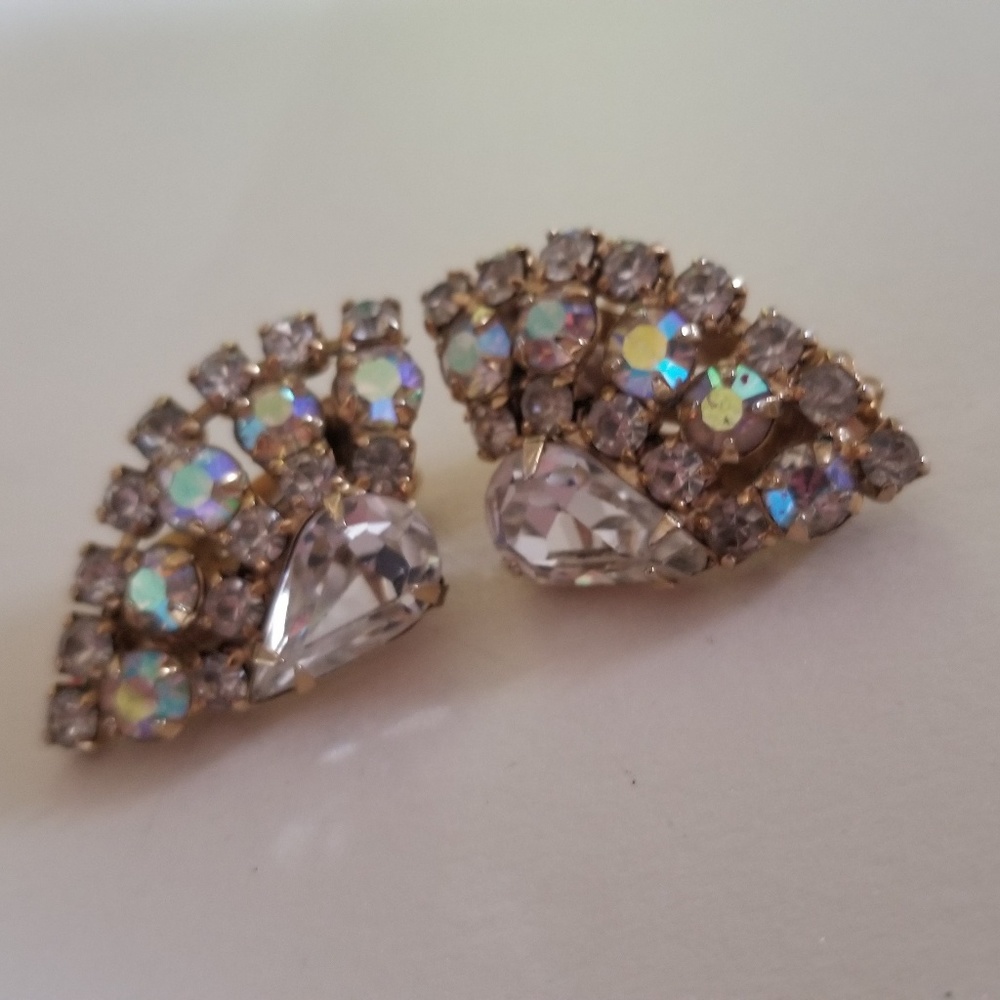 Elegant vintage clip on earrings 1970s fashion